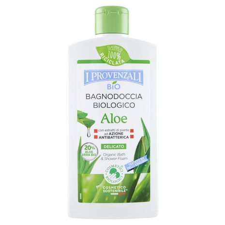 I Provenzali Bio Bagnodoccia schiuma Biologico Aloe e Tea Tree Oil con Antibatterico Naturale 400 ml